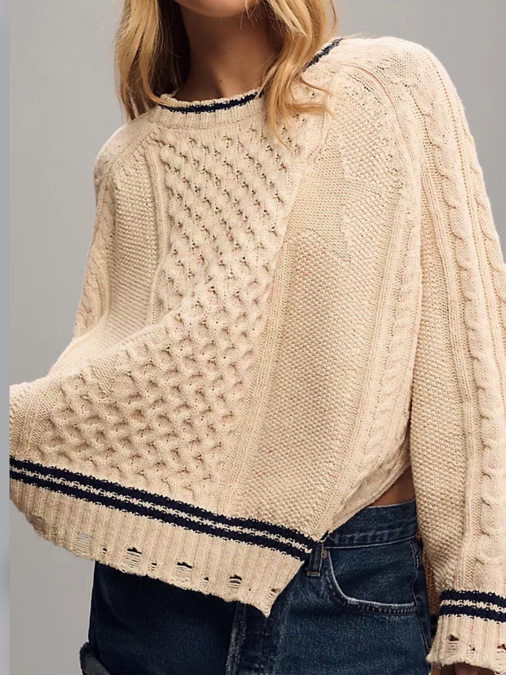 Pilcro Oversized Varsity Cable
Sweater | Anthropologie | Small